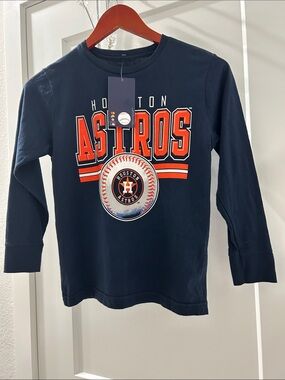 Genuine Merchandise Navy Long-Sleeve Kids Astros Tee with Orange Graphic